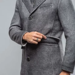 Leon Knitted Jacket In Steel -Dune Shop gimo s leon knitted jacket in steel mens outerwear cloth axels vail 38336985891050