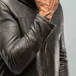 Leopardi Moto Hoodie In Black -Dune Shop gimo s leopardi moto hoodie in black mens outerwear leather axels vail 30106144080061