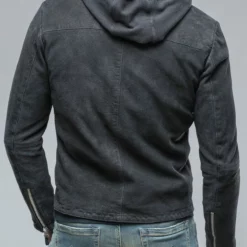 Leopardi Moto Hoodie In Blue Charcoal 9 Leopardi Moto Hoodie In Blue Charcoal -Dune Shop gimo s leopardi moto hoodie in blue charcoal mens outerwear leather axels vail 38620504162538