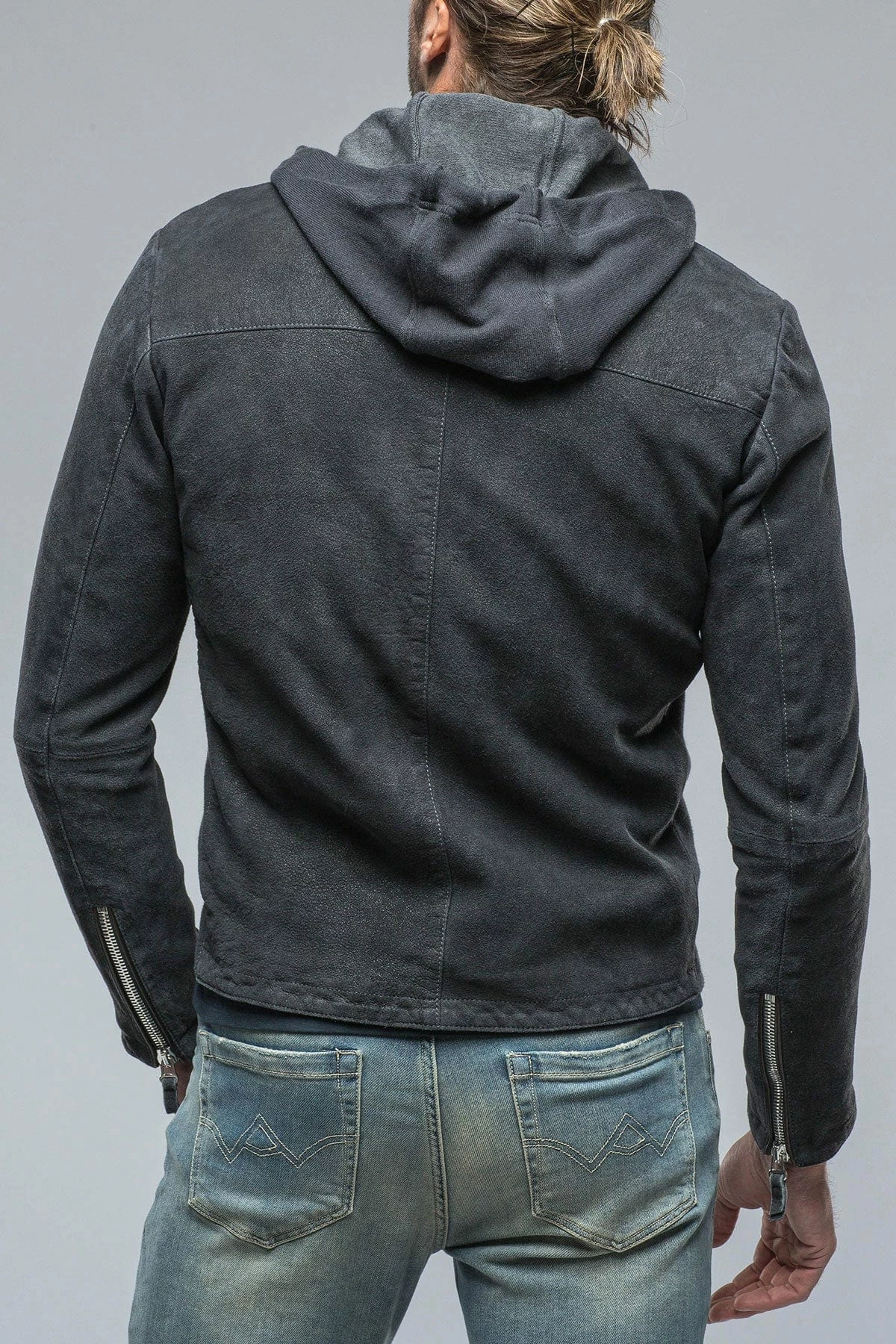 Leopardi Moto Hoodie In Blue Charcoal 3 Leopardi Moto Hoodie In Blue Charcoal - Image 3