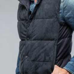 Two Arrows Vest In Navy -Dune Shop gimo s two arrows vest in navy mens outerwear leather axels vail 38663102988522