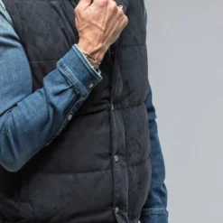 Two Arrows Vest In Navy -Dune Shop gimo s two arrows vest in navy mens outerwear leather axels vail 38663103054058