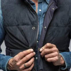 Two Arrows Vest In Navy 11 Two Arrows Vest In Navy -Dune Shop gimo s two arrows vest in navy mens outerwear leather axels vail 38663103381738 1