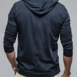Ventura Hooded Tee In Navy -Dune Shop gimo s ventura hooded l s tee in navy mens shirts t shirts axels vail 37429464760554
