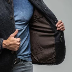 Wren Wool Coat W/ Zipper In Navy -Dune Shop gimo s wren wool coat w zipper in navy mens outerwear cloth axels vail 38512922919146