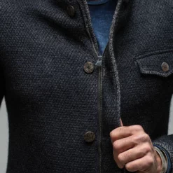 Wren Wool Coat W/ Zipper In Navy -Dune Shop gimo s wren wool coat w zipper in navy mens outerwear cloth axels vail 38512923246826