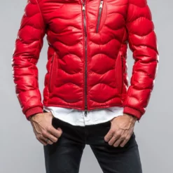 Dune Shop -Dune Shop heinz bauer heinzer leather puffer in red mens outerwear leather axels vail 38802061951210