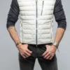 Saxan Leather Vest In Off White