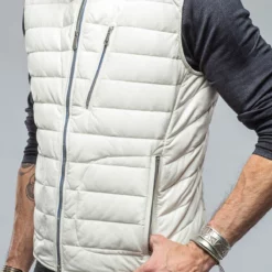 Saxan Leather Vest In Off White -Dune Shop heinz bauer saxan vest in off white mens outerwear leather axels vail 36650821026026