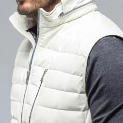 Saxan Leather Vest In Off White -Dune Shop heinz bauer saxan vest in off white mens outerwear leather axels vail 36650821255402 1