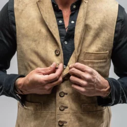 Meindl Trapp Notch Collared Vest In Vintage Grey -Dune Shop meindl trapp notch collared vest in vintage grey mens outerwear leather axels vail 28647660224701