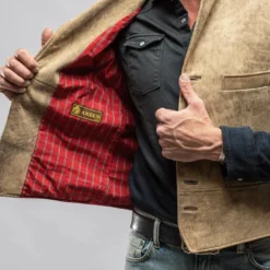 Meindl Trapp Notch Collared Vest In Vintage Grey -Dune Shop meindl trapp notch collared vest in vintage grey mens outerwear leather axels vail 28647661600957