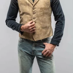 Meindl Trapp Notch Collared Vest In Vintage Grey
