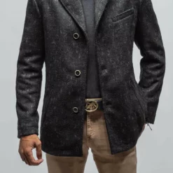 Berlin Topcoat With Snakeskin Trim -Dune Shop robert comstock berlin baby alpaca car coat mens outerwear shearling axels vail 28216928698557