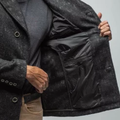 Berlin Topcoat With Snakeskin Trim -Dune Shop robert comstock berlin baby alpaca car coat mens outerwear shearling axels vail 28216957960381