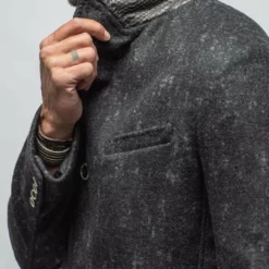 Berlin Topcoat With Snakeskin Trim -Dune Shop robert comstock berlin baby alpaca car coat mens outerwear shearling axels vail 28216961663165