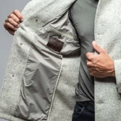 Tasman Topcoat With Snakeskin Trim -Dune Shop robert comstock tasman top coat with snake skin trim mens outerwear cloth axels vail 38114736210154