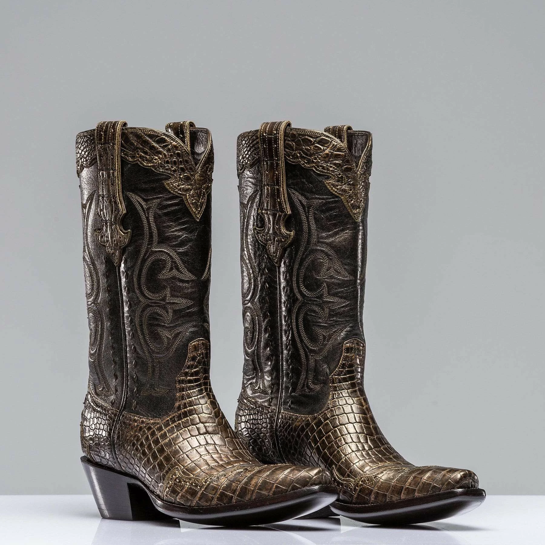 Olive Pearlized Majestic Boots 2 Olive Pearlized Majestic Boots - Image 2