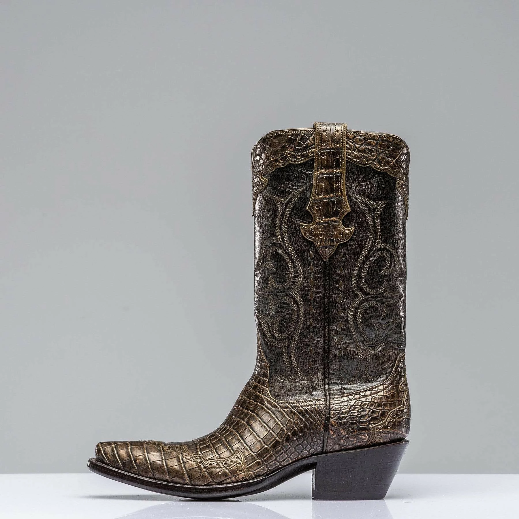 Olive Pearlized Majestic Boots 4 Olive Pearlized Majestic Boots - Image 4