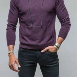Florio Hooded Cashmere Sweater In Purple