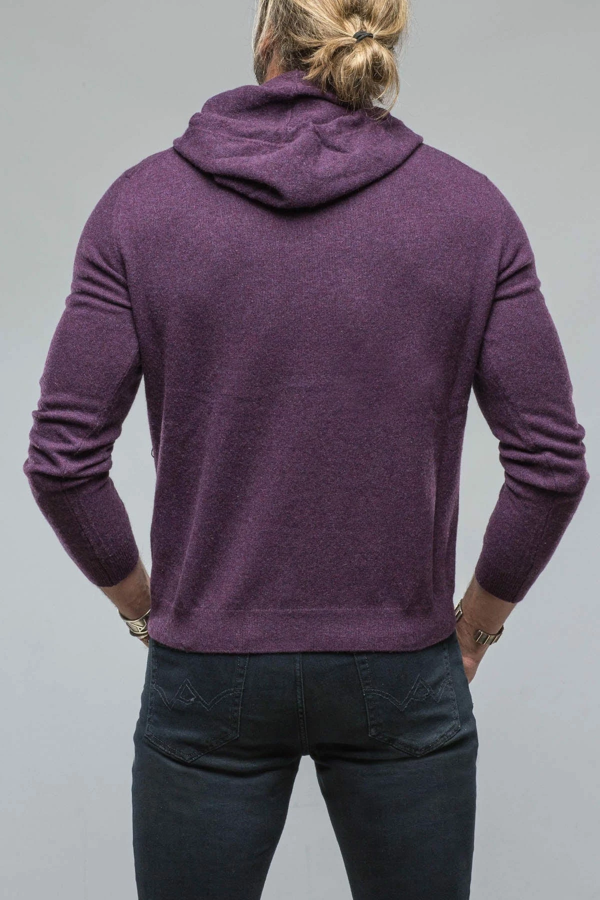Florio Hooded Cashmere Sweater In Purple 3 Florio Hooded Cashmere Sweater In Purple - Image 3